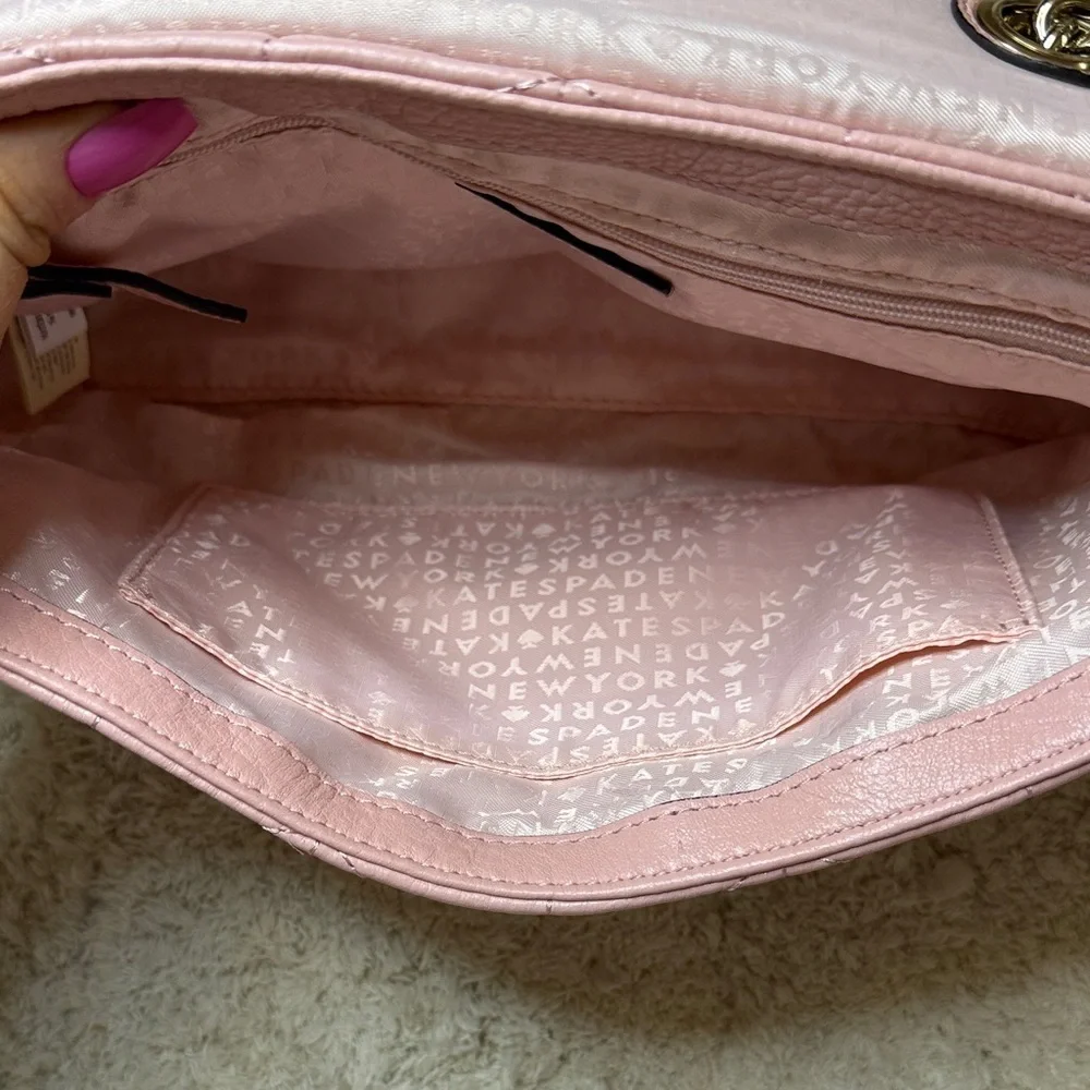 Kate Spade Blush Emelyn Emery Court Quilted Chain Shoulder Bag